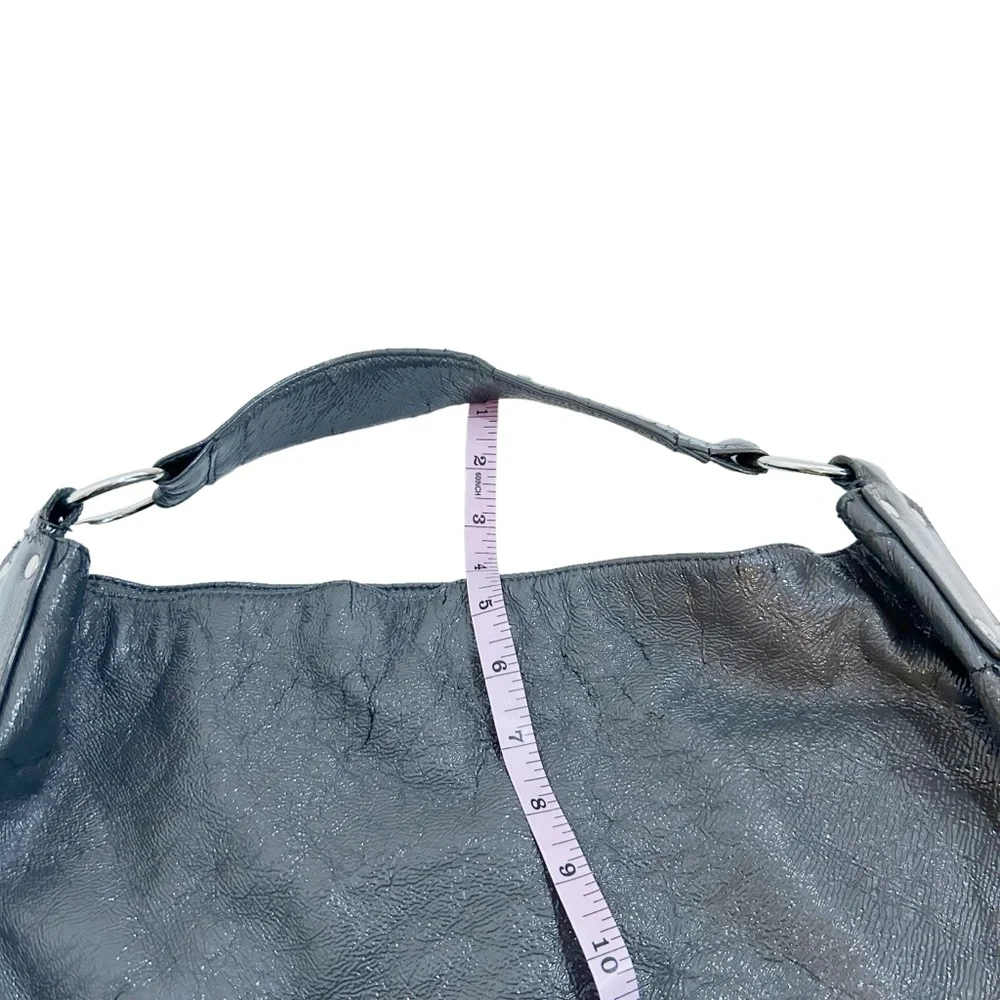 HOBO International Charcoal Gray Shiny Hobo Handbag